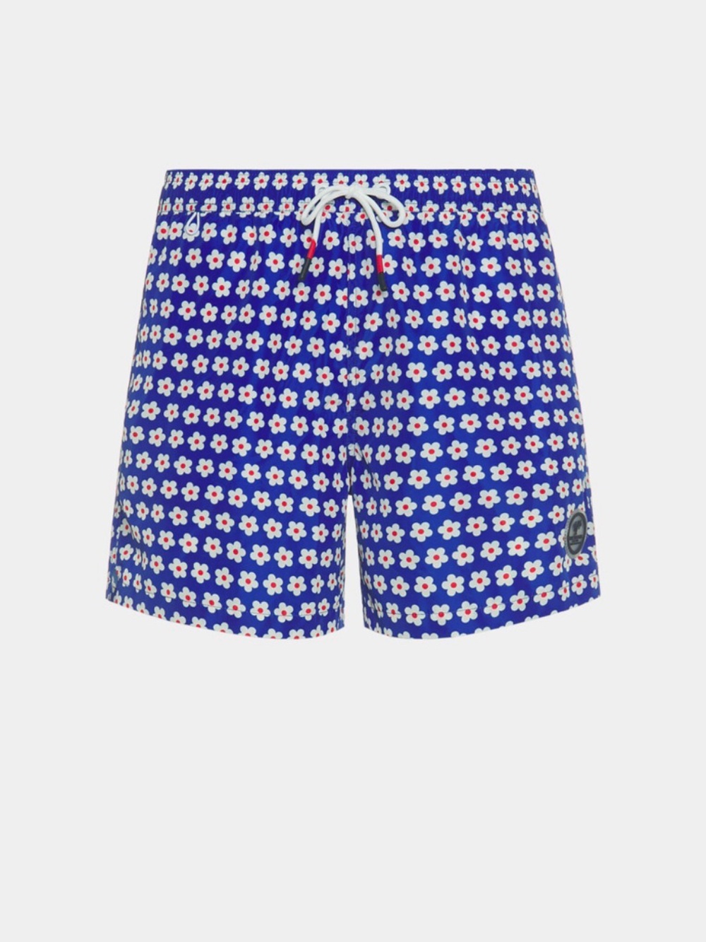 Gutteridge Blue Floral Swim Trunks with White Drawstring L